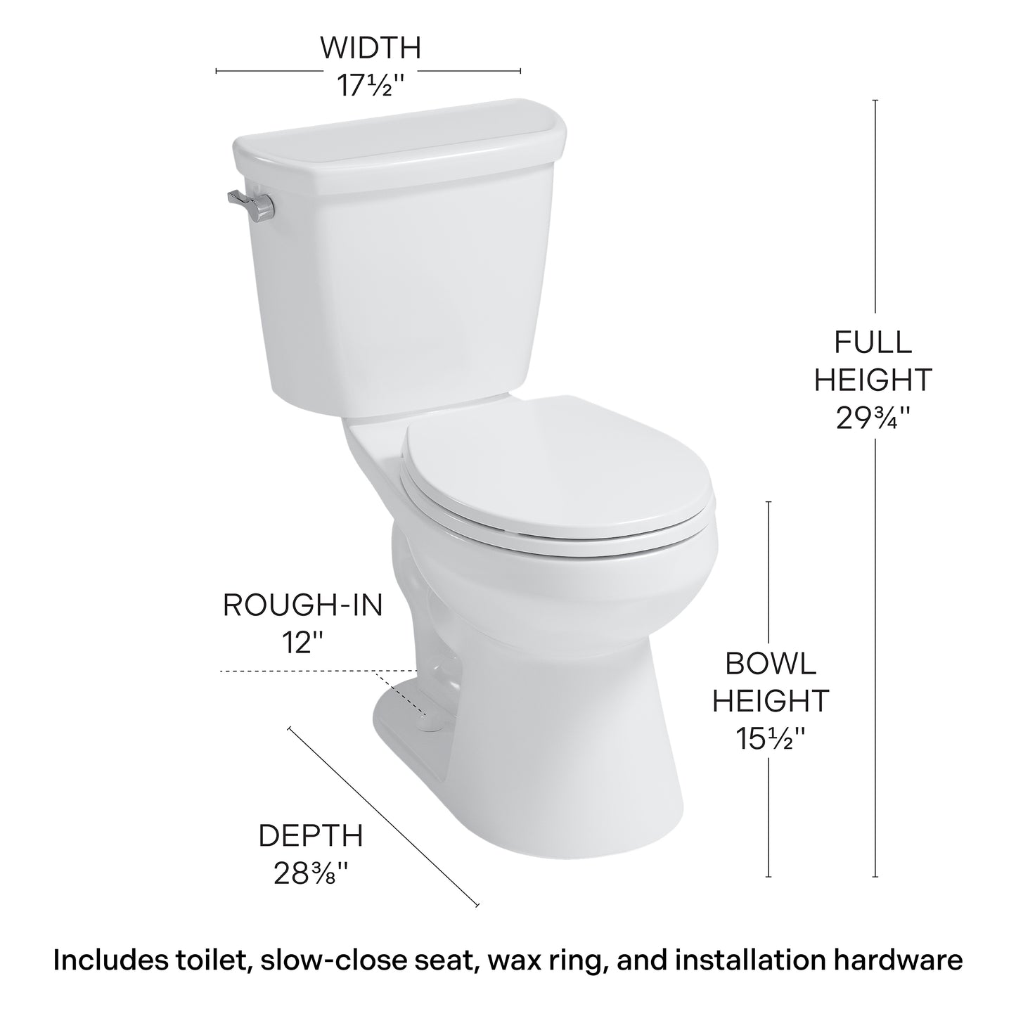 Easley™ 2-Piece 1.28 GPF White Round Toilet