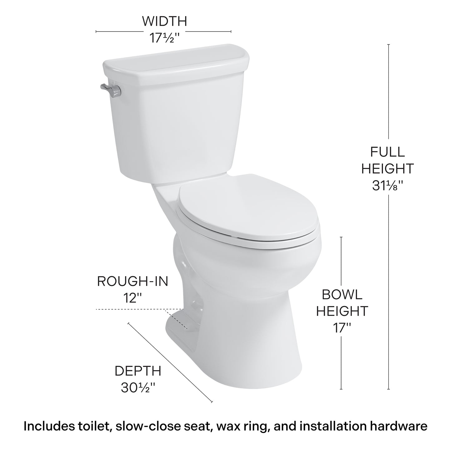 Easley™ 2-Piece 1.28 GPF White Elongated ADA Plus Height™ Toilet