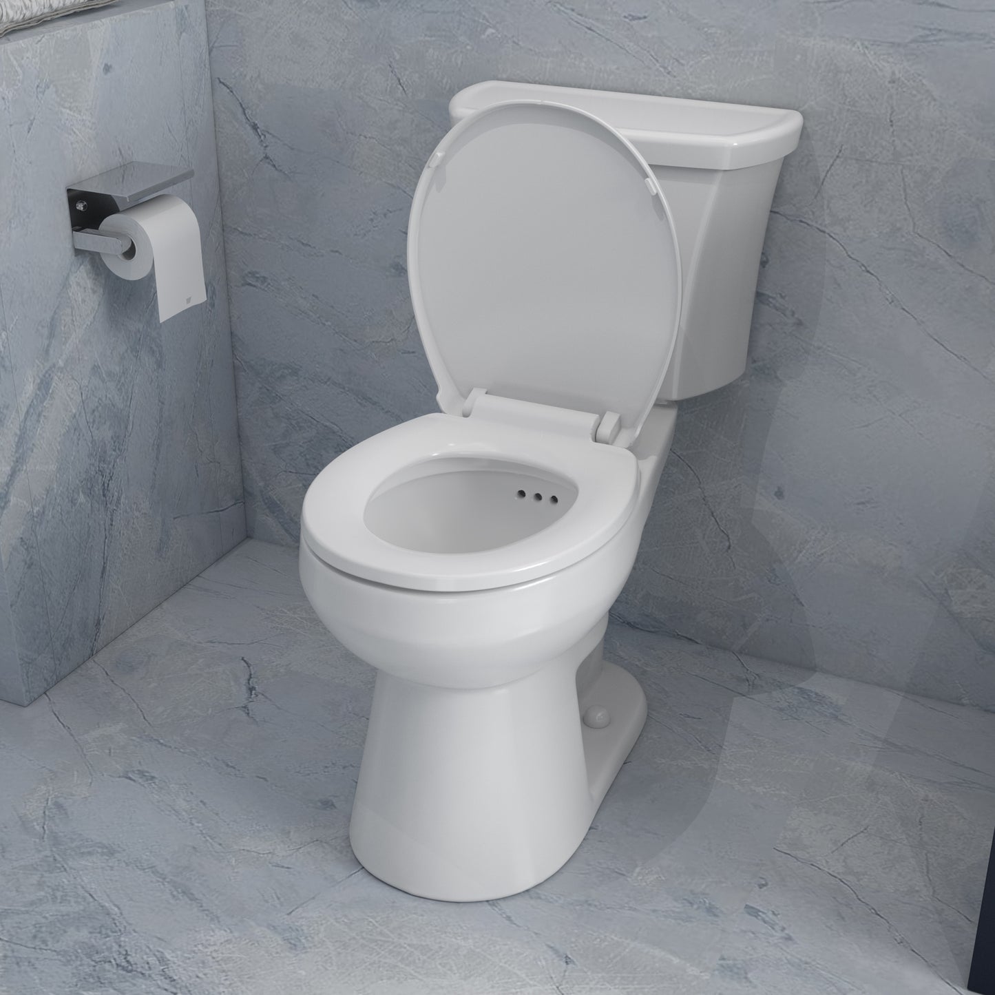 Easley™ 2-Piece 1.28 GPF White Round ADA Plus Height™ Toilet