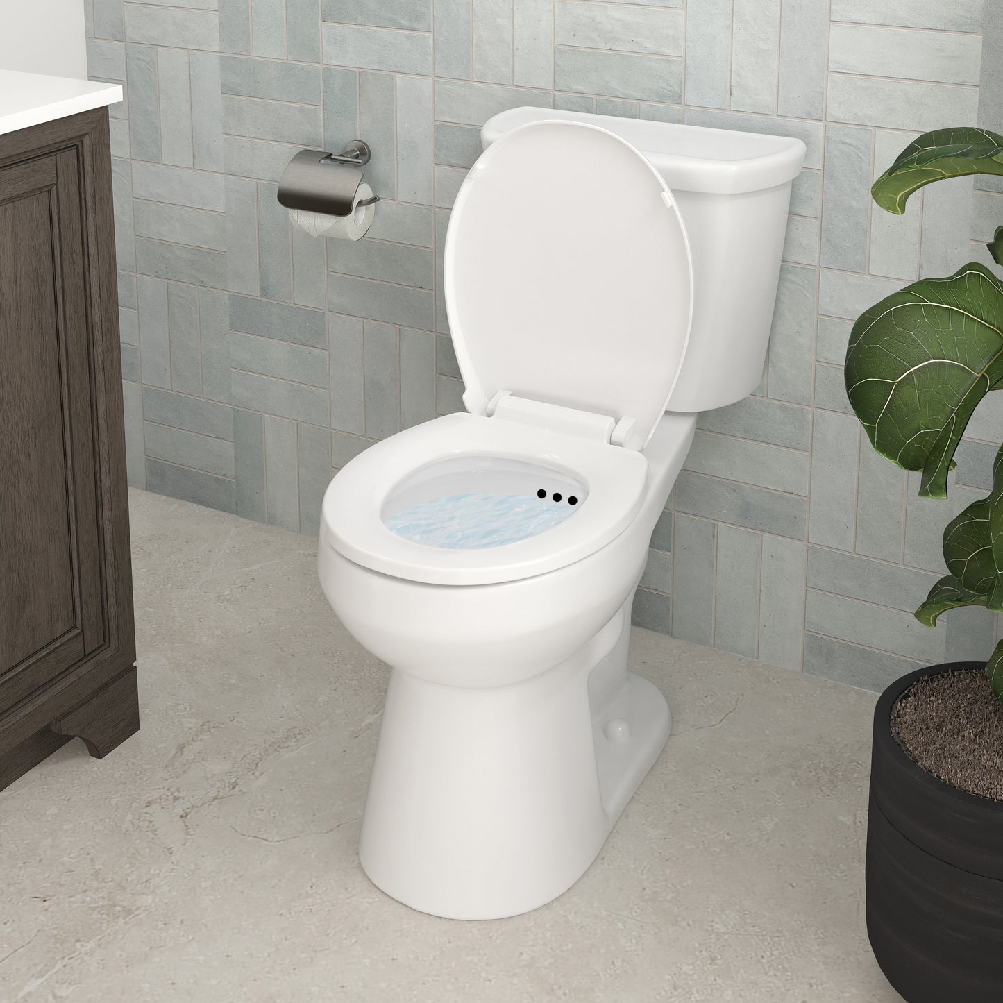 Easley™ 2-Piece 1.28 GPF White Round ADA Plus Height™ Toilet