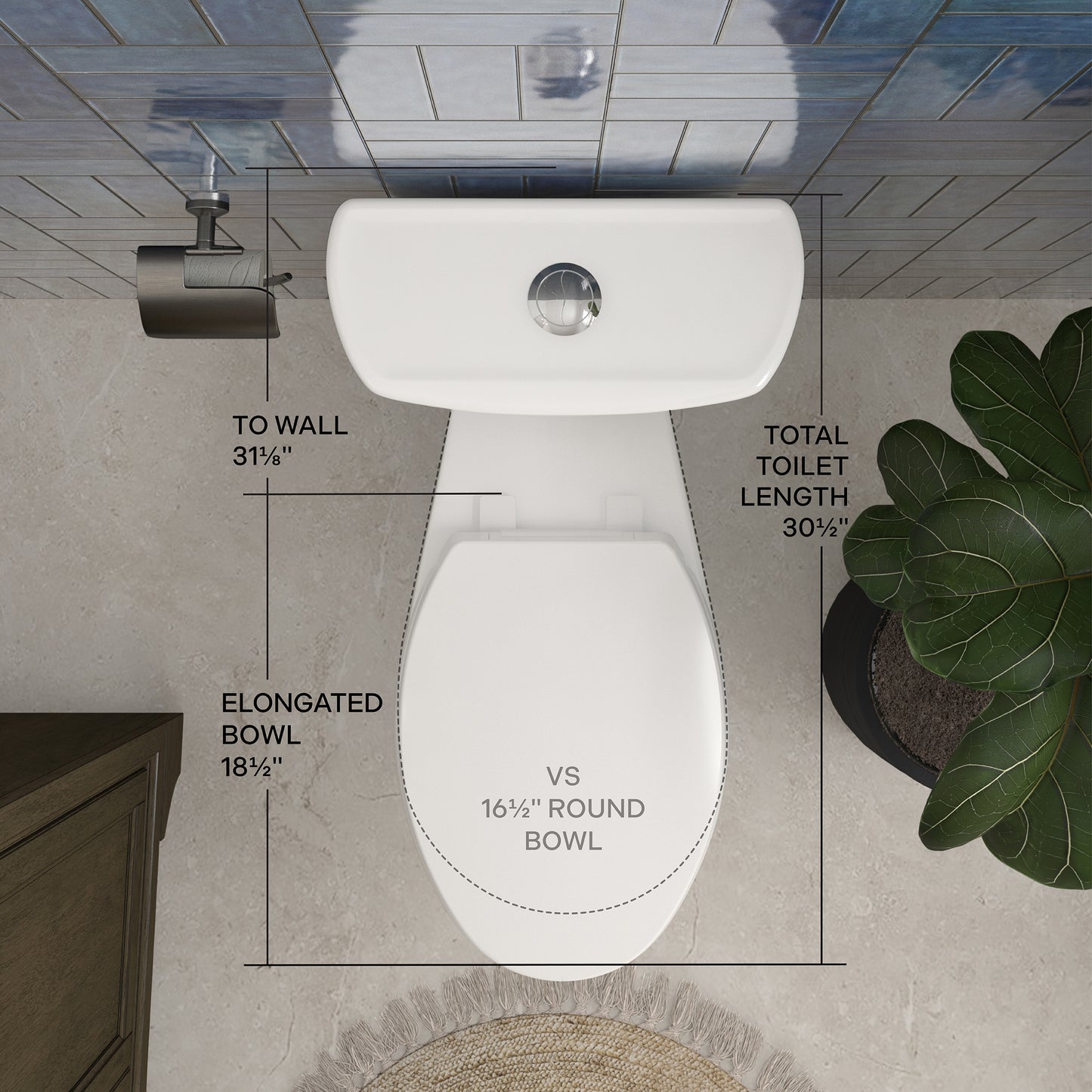 Easley™ 2-Piece 1.28/0.92 GPF Dual Flush White Elongated Plus Height™ Toilet