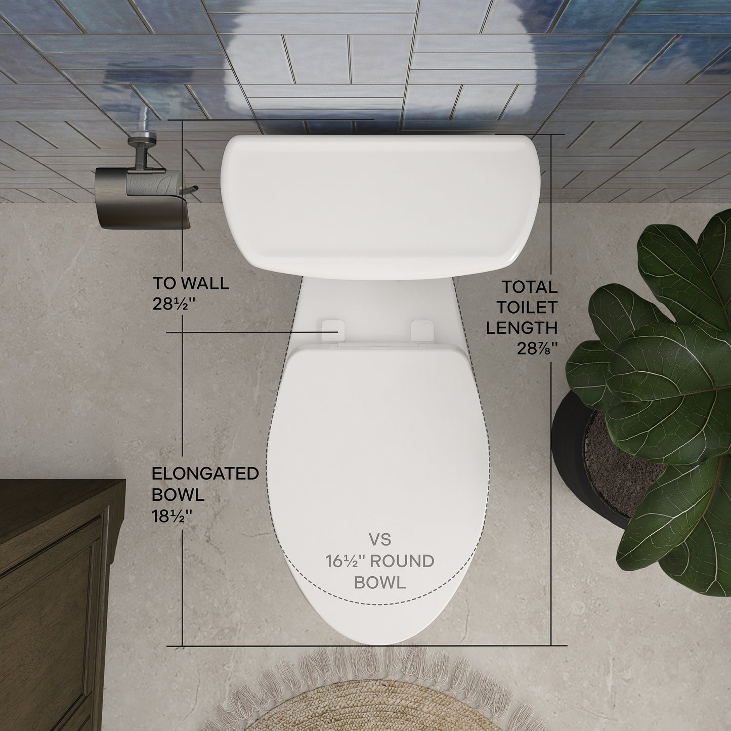 Easley™ 2-Piece 0.8 GPF Ultra Efficient White Elongated Plus Height™ Toilet